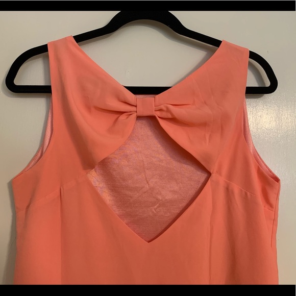 Salmon Shift Dress with Bow Back - Picture 3 of 3